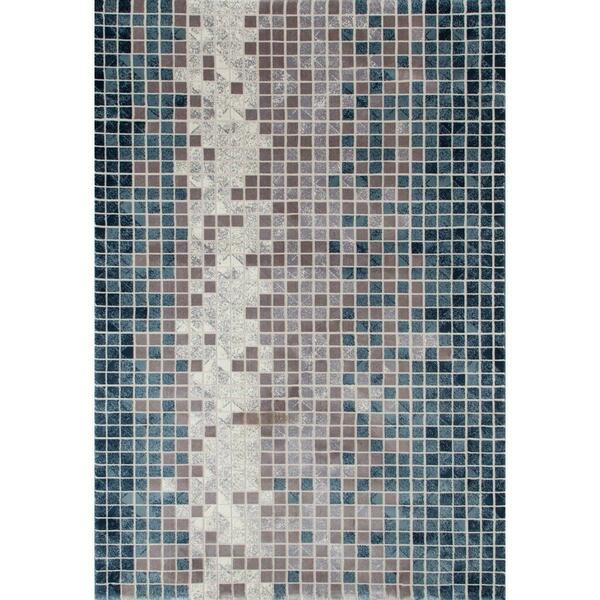 Art Carpet 7 X 10 Ft. Titanium Collection Mosaic Woven Area Rug, Aqua 841864116880